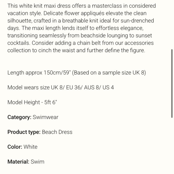 BHLDN JULES BEADED MAXI DRESS US SIZE 10 Appliqué Crochet Maiden Beach - Picture 7 of 10